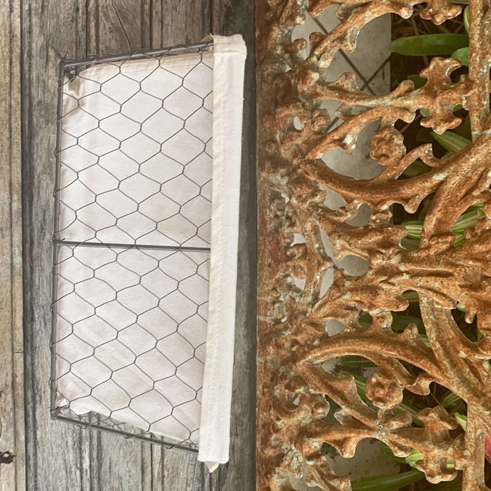 Farmhouse Chickenwire Lined Basket - Picture 7 of 10